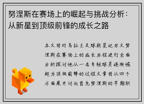 努涅斯在赛场上的崛起与挑战分析：从新星到顶级前锋的成长之路